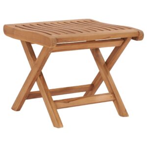 Solid Teak Wood Folding Footrest Weather Resistant Smooth Finish Versatile Use