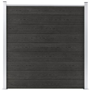 WPC Garden Privacy Fence Panel Set Grey Wood Grain Composite Modular System