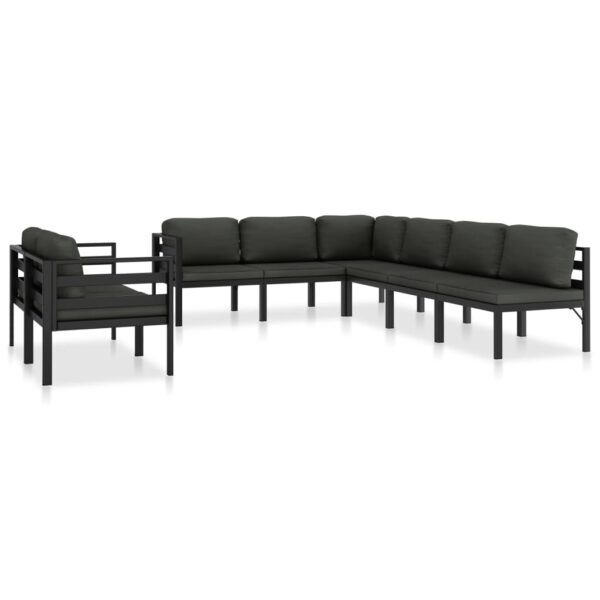 8 Piece Garden Lounge Set with Cushions Aluminium Anthracite