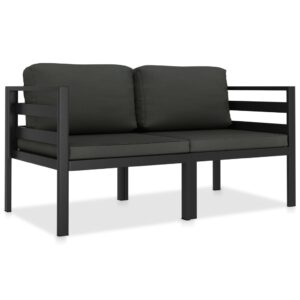 Aluminium Garden Sofa Set Modular Outdoor Seating with Thick Cushions Anthracite