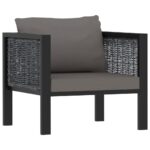 Sectional Sofa with Cushion Poly Rattan Anthracite