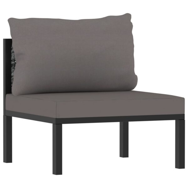 Sectional Middle Sofa with Cushion Poly Rattan Anthracite