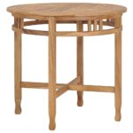 Elegant Solid Teak Wood Round Dining Table Weather Resistant Patio Furniture