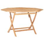 Folding Garden Table 120x120x75 cm Solid Teak Wood