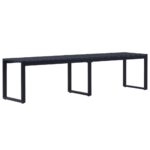 Contemporary Outdoor Garden Bench Durable Iron Frame Comfortable Seating Black