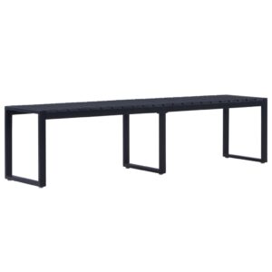 Contemporary Outdoor Garden Bench Durable Iron Frame Comfortable Seating Black