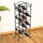 Elegant Metal Wine Rack Holder Storage Organizer Classic Display Stand Black