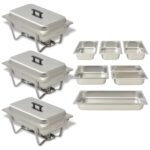 Stainless Steel Chafing Dish Set Catering Buffet Food Warmer Serving Trays