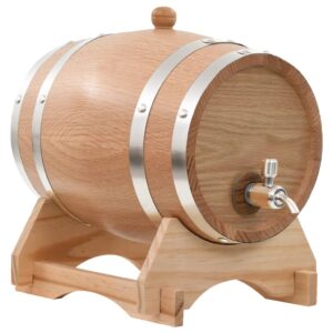 Vintage Oak Wine Barrel with Tap - Rustic Wooden Cask for Whiskey Beer Rum