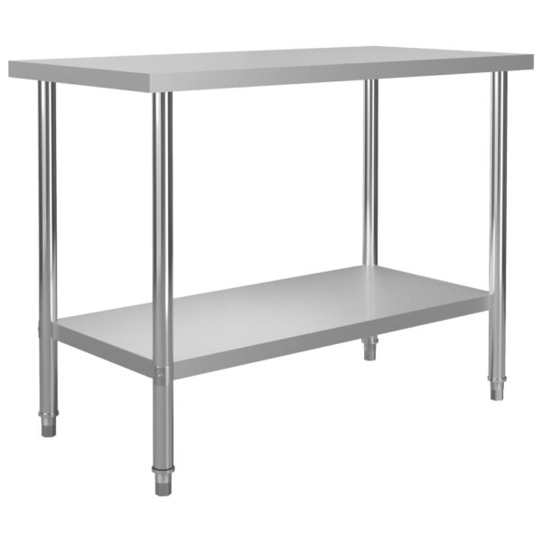 Stainless Steel Commercial Kitchen Prep Table Heavy Duty Adjustable Shelf Silver