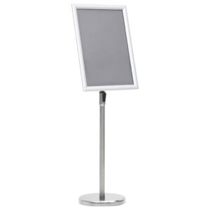 Adjustable Silver Aluminium Poster Stand Floor Display Snap Open Frame A3 Size