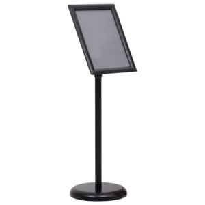 Adjustable Black Floor Poster Stand Snap Frame A4 Display Sign Holder PVC Film