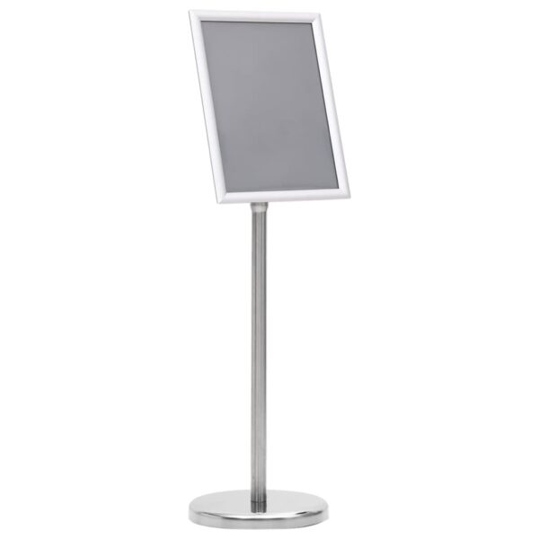 Adjustable Silver Aluminium Poster Stand Floor Display Snap Open A4 Sign Holder