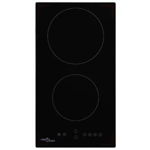 Ceramic Touch Control Hob Dual Burner Heat Resistant Glass Child Safety Lock