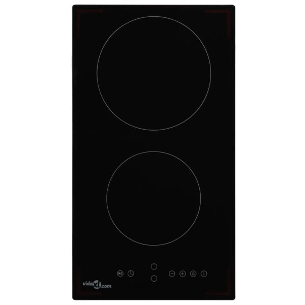 Ceramic Touch Control Hob Dual Burner Heat Resistant Glass Child Safety Lock