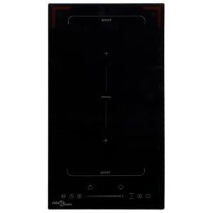 Black Touch Control Induction Cooktop Dual Burner Heat-Resistant Glass Efficient