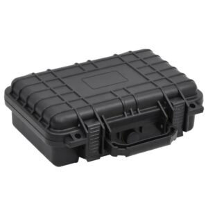 Portable Protective Hard Case with Foam Insert Water-Resistant Lockable Black