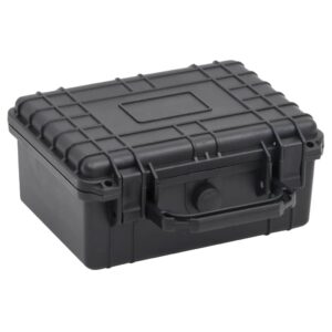 Portable Protective Hard Case with Foam Insert Water-Resistant Lockable Black