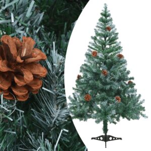 Frosted Artificial Christmas Tree with Pinecones Easy Assembly Cozy Atmosphere