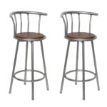 Bar Stools 2 pcs Brown Steel