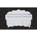 Elegant White Wall Mounted Shelf with Drawers and Hooks Storage Organizer