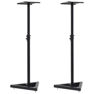 Adjustable Studio Monitor Speaker Stands Set Heavy Duty Steel Construction Black