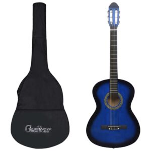 Full Size Blue Classical Guitar Set with Accessories for Beginners