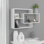 High Gloss White Floating Wall Shelves Decorative Display Storage Engineered Wood