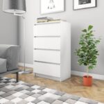 Chic White Sideboard Storage Cabinet with Drawers for Living Room Decor