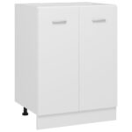 White Engineered Wood Kitchen Bottom Cabinet Storage Organizer with Shelves