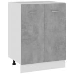 Chic Concrete Grey Kitchen Bottom Cabinet Storage Organizer Engineered Wood