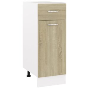 Sonoma Oak Engineered Wood Kitchen Storage Cabinet with Drawer and Shelves