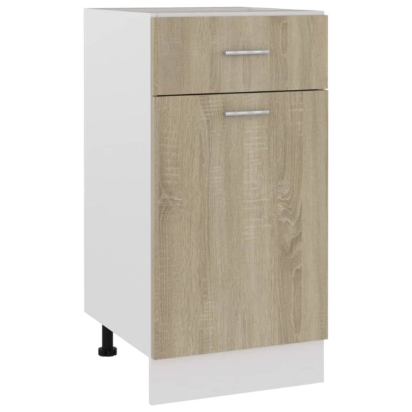 Sonoma Oak Engineered Wood Kitchen Storage Cabinet with Drawer and Shelves