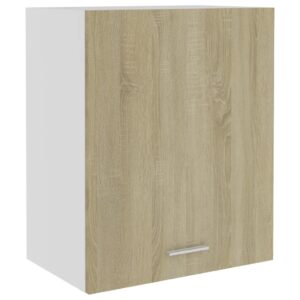 Wall Mounted Kitchen Storage Cabinet Sonoma Oak Finish Engineered Wood Organizer