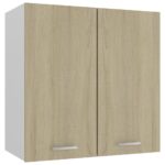 Wall Mounted Kitchen Storage Cabinet Sonoma Oak Finish Engineered Wood