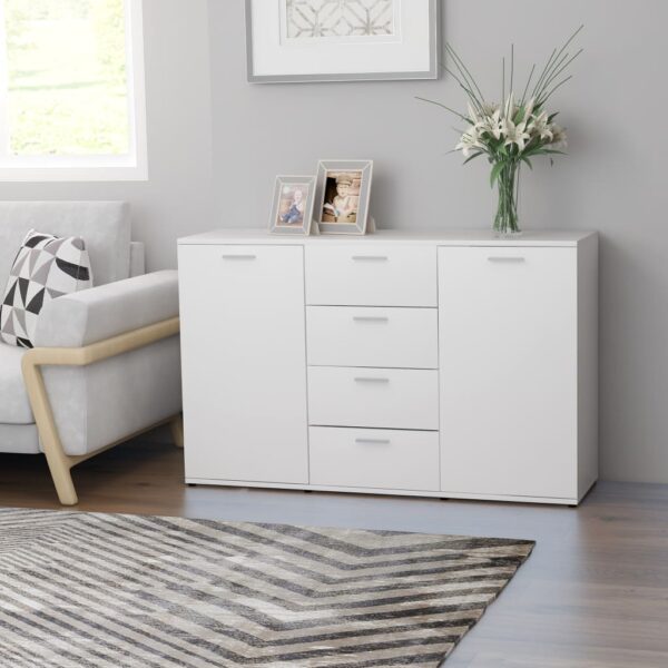 Sideboard White 120x35.5x75 cm Engineered Wood