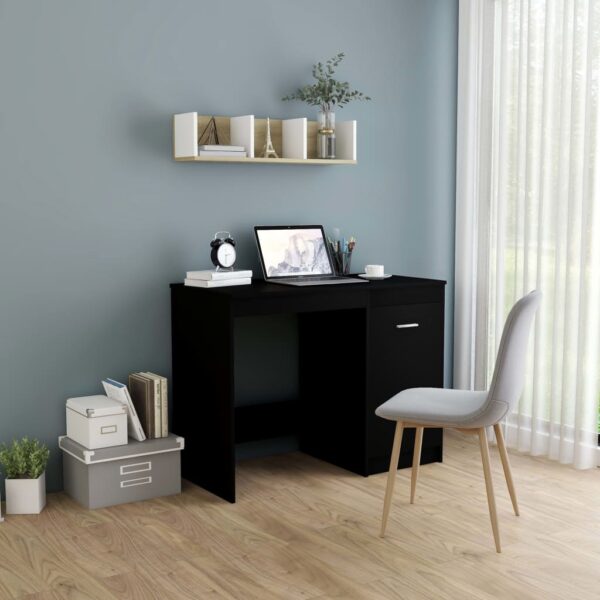 Desk Black 100x50x76 cm Engineered Wood