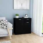 Sideboard Black 80x36x75 cm Engineered Wood