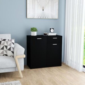 Sideboard Black 80x36x75 cm Engineered Wood