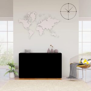 Chic Black Sideboard Storage Cabinet with Doors and Drawers for Living Room