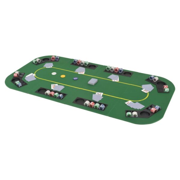 Folding Poker Tabletop Green Rectangular Cup Chip Holders Home Casino Game