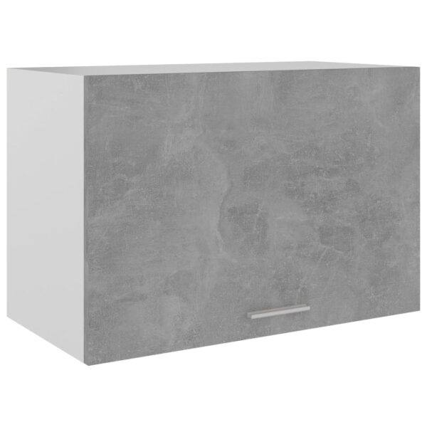 Wall Mounted Kitchen Storage Cabinet in Concrete Grey - Engineered Wood with Shelf