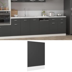 Engineered Wood Dishwasher Front Panel Cover Grey Easy Clean Durable Protection