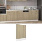 Engineered Wood Dishwasher Front Panel Cover Sonoma Oak Finish Durable Easy Clean