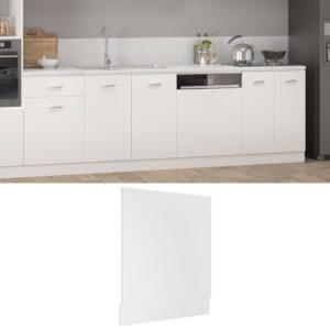 White Engineered Wood Dishwasher Front Panel Cover Integrated Design Easy Clean