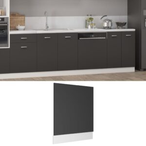 Engineered Wood Dishwasher Front Panel Cover Grey Easy Clean Durable Protection