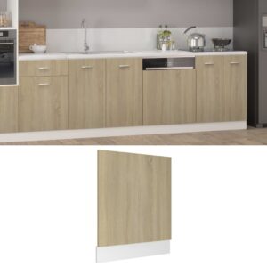 Engineered Wood Dishwasher Front Panel Cover Sonoma Oak Finish Durable Easy Clean