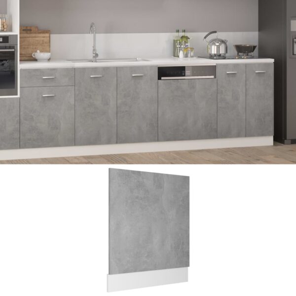 Engineered Wood Dishwasher Panel Cover Concrete Grey Easy Clean Durable Design