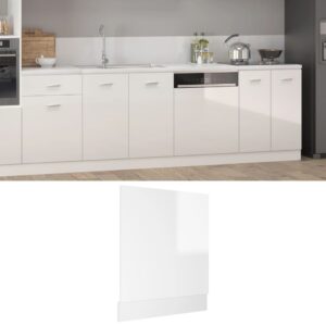 High Gloss White Dishwasher Front Panel Durable Engineered Wood Easy Clean