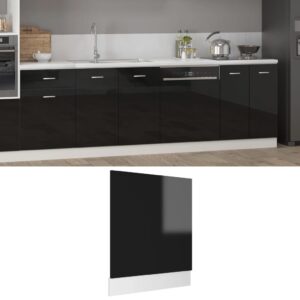 High Gloss Black Dishwasher Front Panel Durable Engineered Wood Easy Clean Design